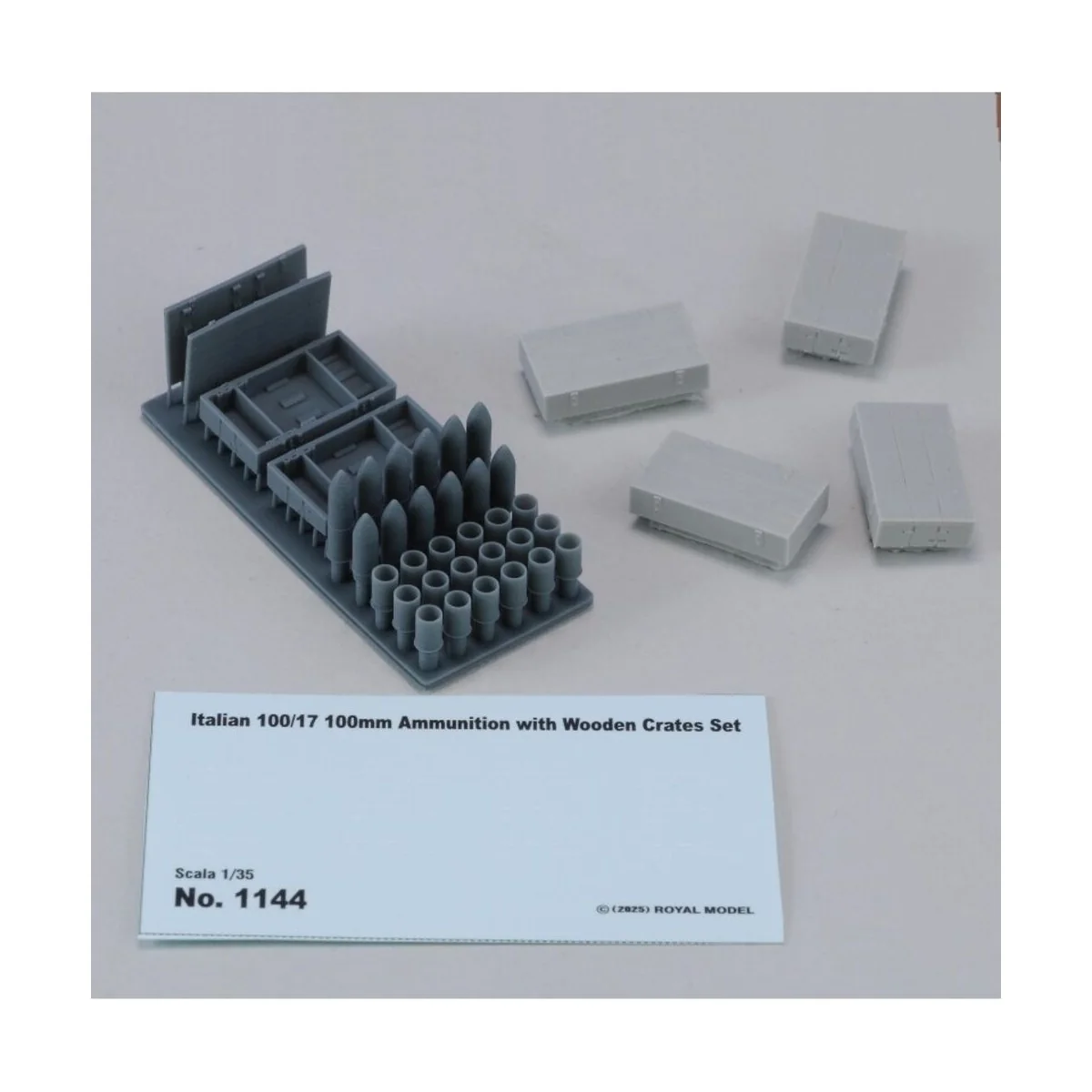 Italian 100/7 100mm Ammunition with wooden crates set-WWII, 1/35 - ...