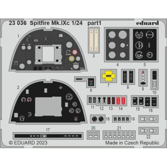 Spitfire Mk.IXc 1/24 AIRFIX, 1/24 - Eduard Accessories 23036