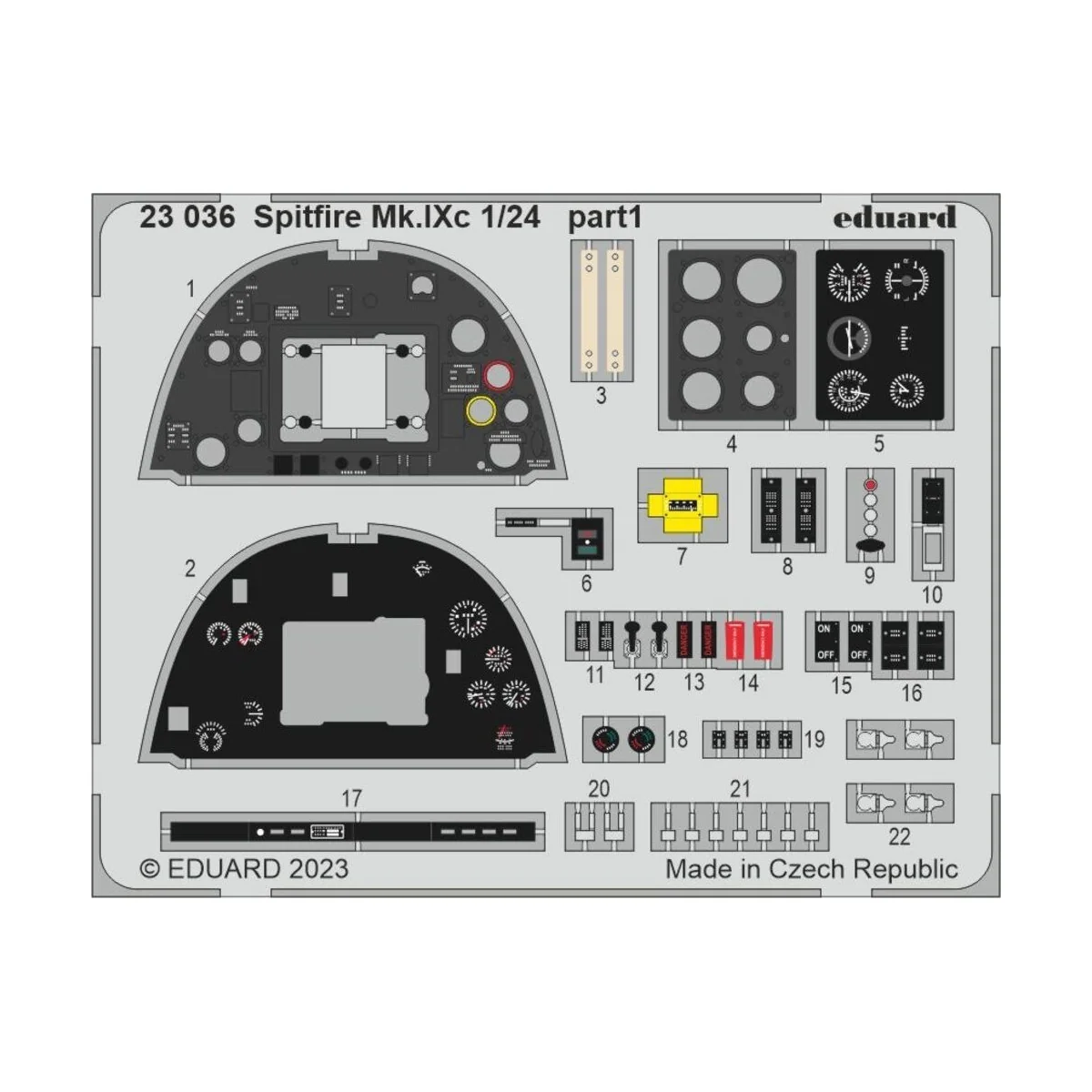 Spitfire Mk.IXc 1/24 AIRFIX, 1/24 - Eduard Accessories 23036