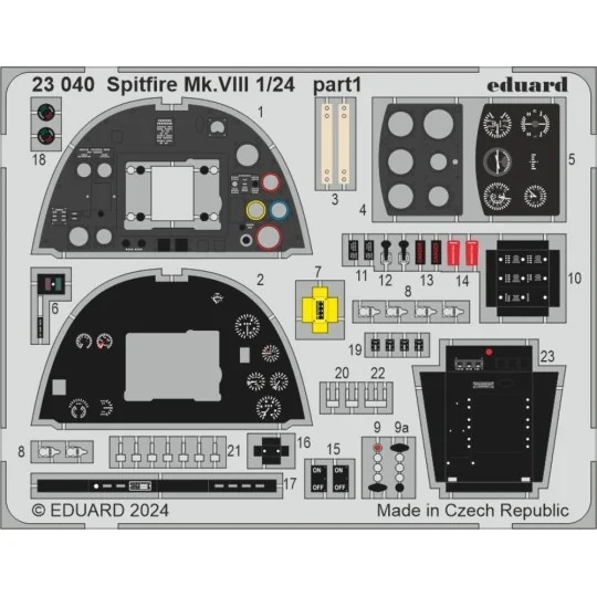 Spitfire Mk.VIII AIRFIX, 1/24 - Eduard Accessories 23040