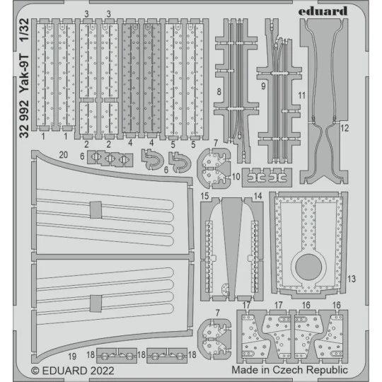 Yak-9T landing flaps, 1/32 - Eduard Accessories 32478