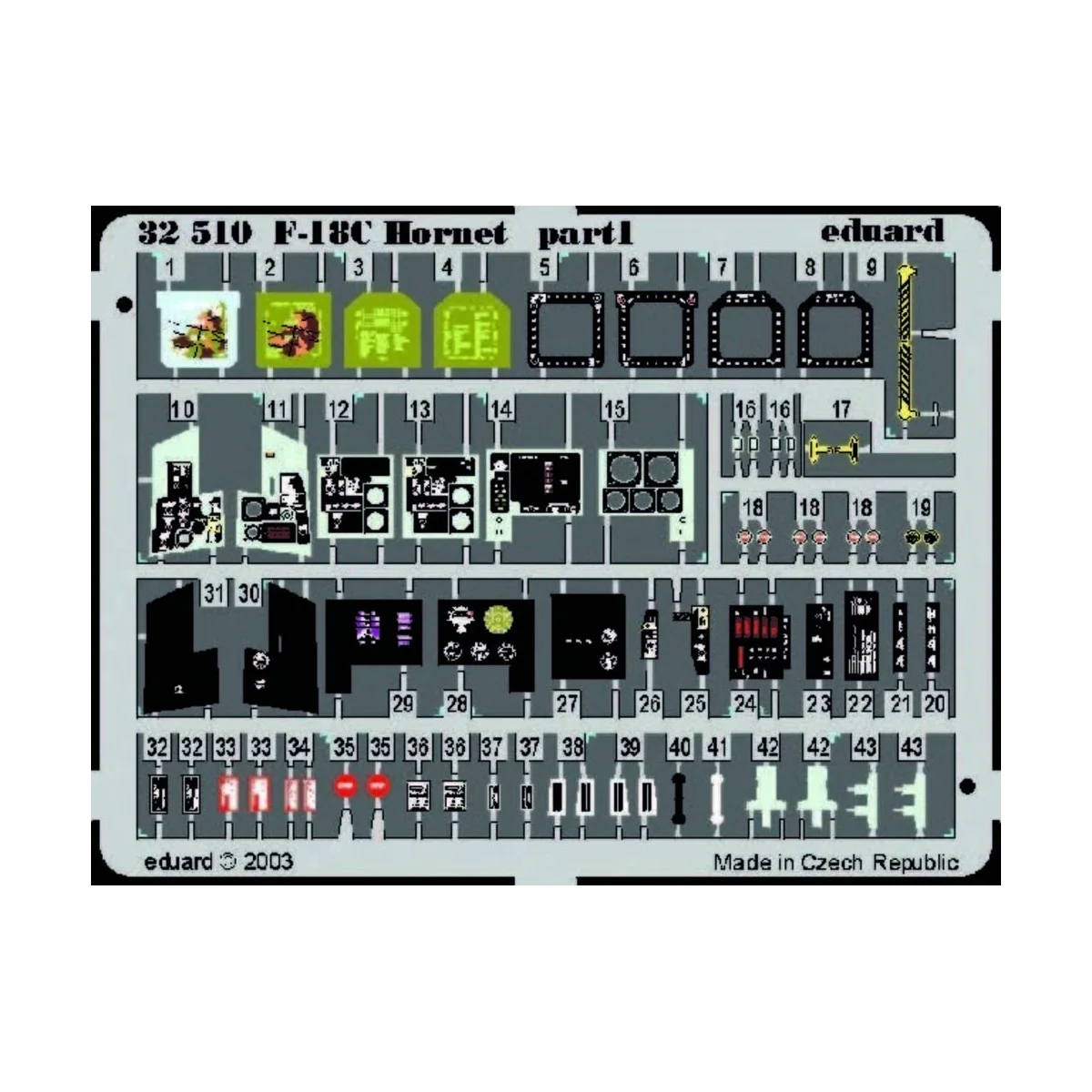 F-18C interior für Academy Bausatz, 1/32 - Eduard Accessories 32510