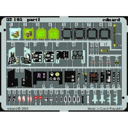 F-18C interior für Academy Bausatz, 1/32 - Eduard Accessories 32510