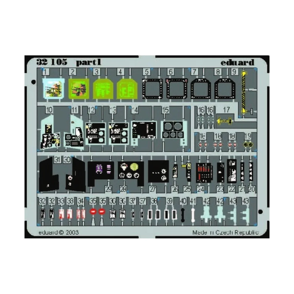 F-18C interior für Academy Bausatz, 1/32 - Eduard Accessories 32510