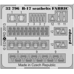 B-17 seatbelts FABRIC for HK Models, 1/32 - Eduard Accessories 32796 2