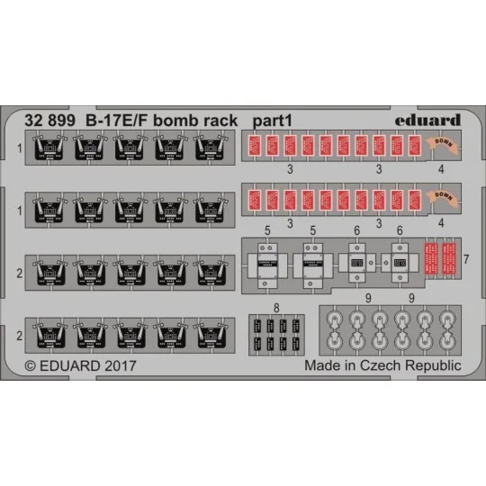 B-17E/F bomb rack for HKM, 1/32 - Eduard Accessories 32899