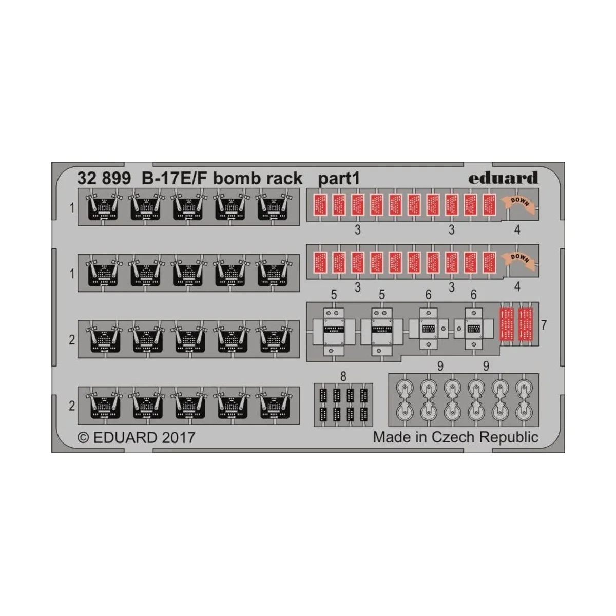 B-17E/F bomb rack for HKM, 1/32 - Eduard Accessories 32899