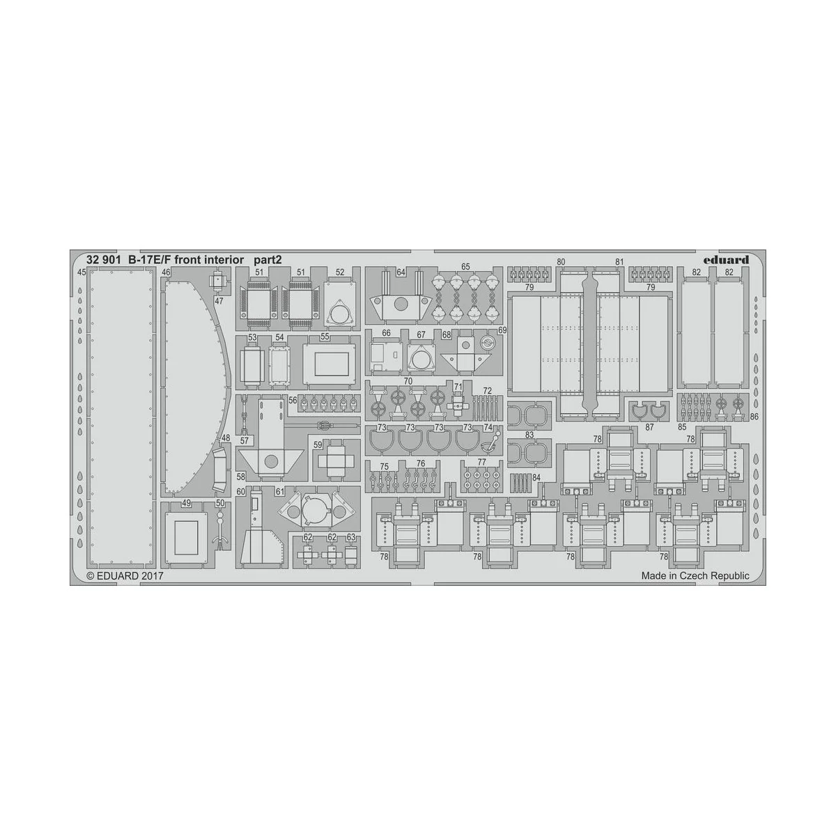 B-17E/F front interior for HKM, 1/32 - Eduard Accessories 32901