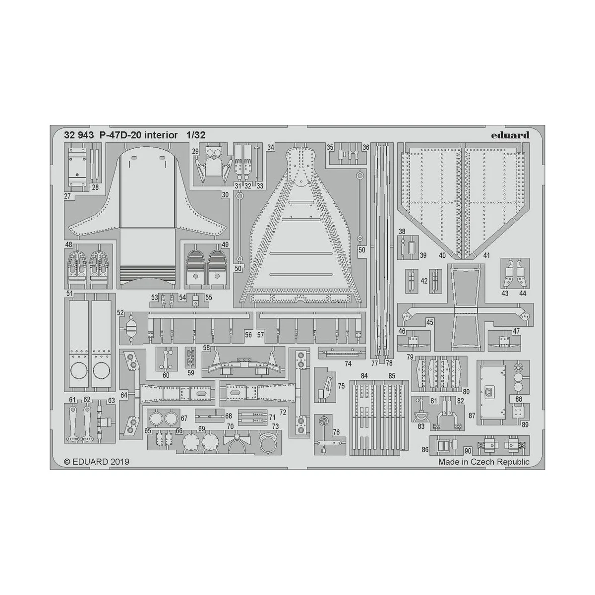 P-47D-20 interior for Trumpeter, 1/32 - Eduard Accessories 32943