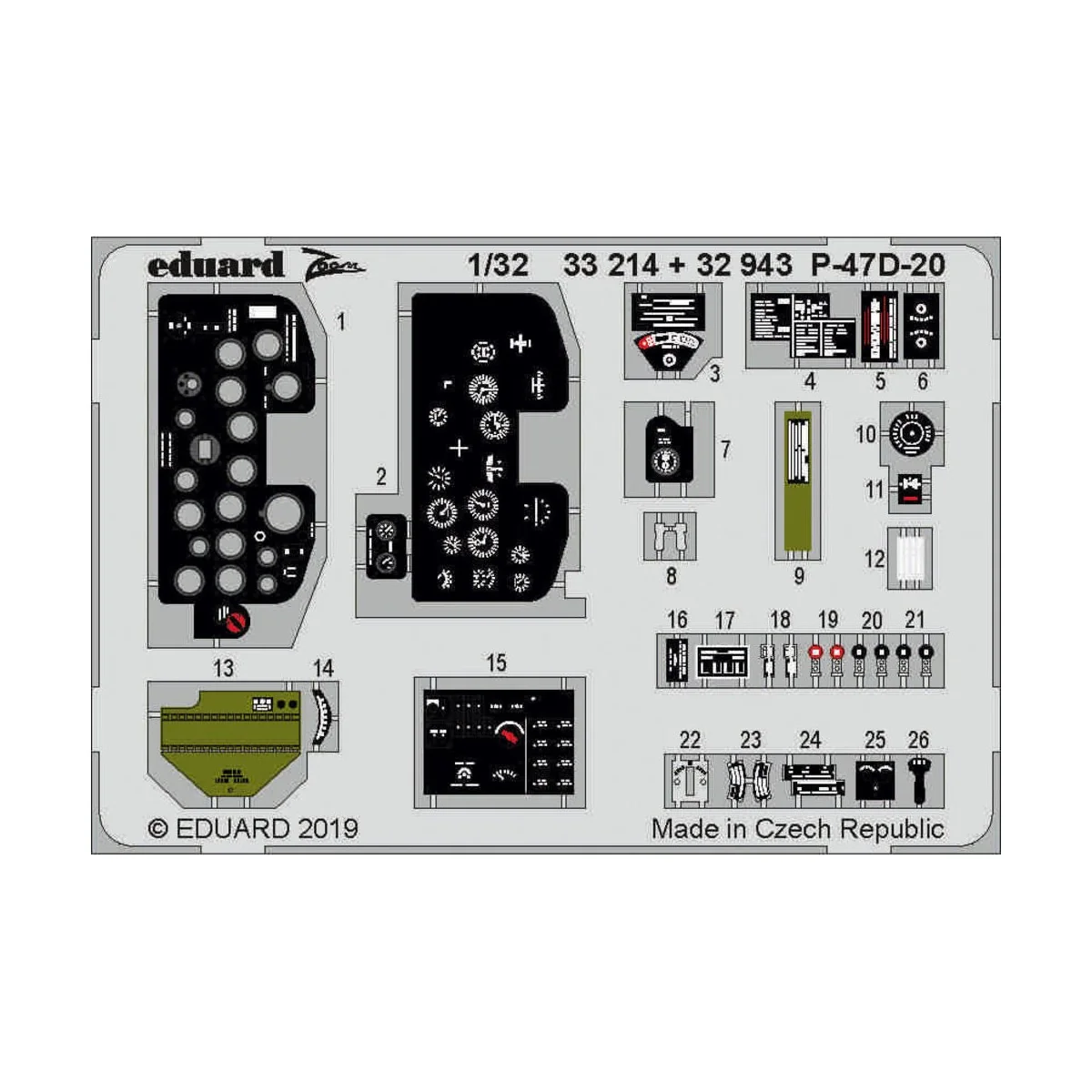 P-47D-20 interior for Trumpeter, 1/32 - Eduard Accessories 32943