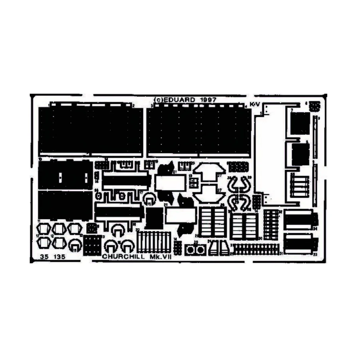 Churchill Mk.VII Detailbausatz Außen, 1/35 - Eduard Accessories 35135