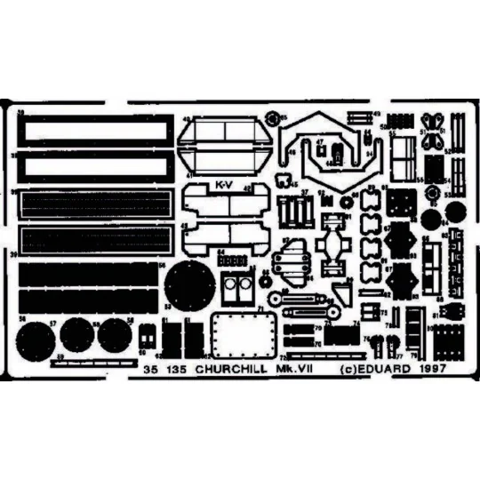 Churchill Mk.VII Detailbausatz Außen, 1/35 - Eduard Accessories 35135