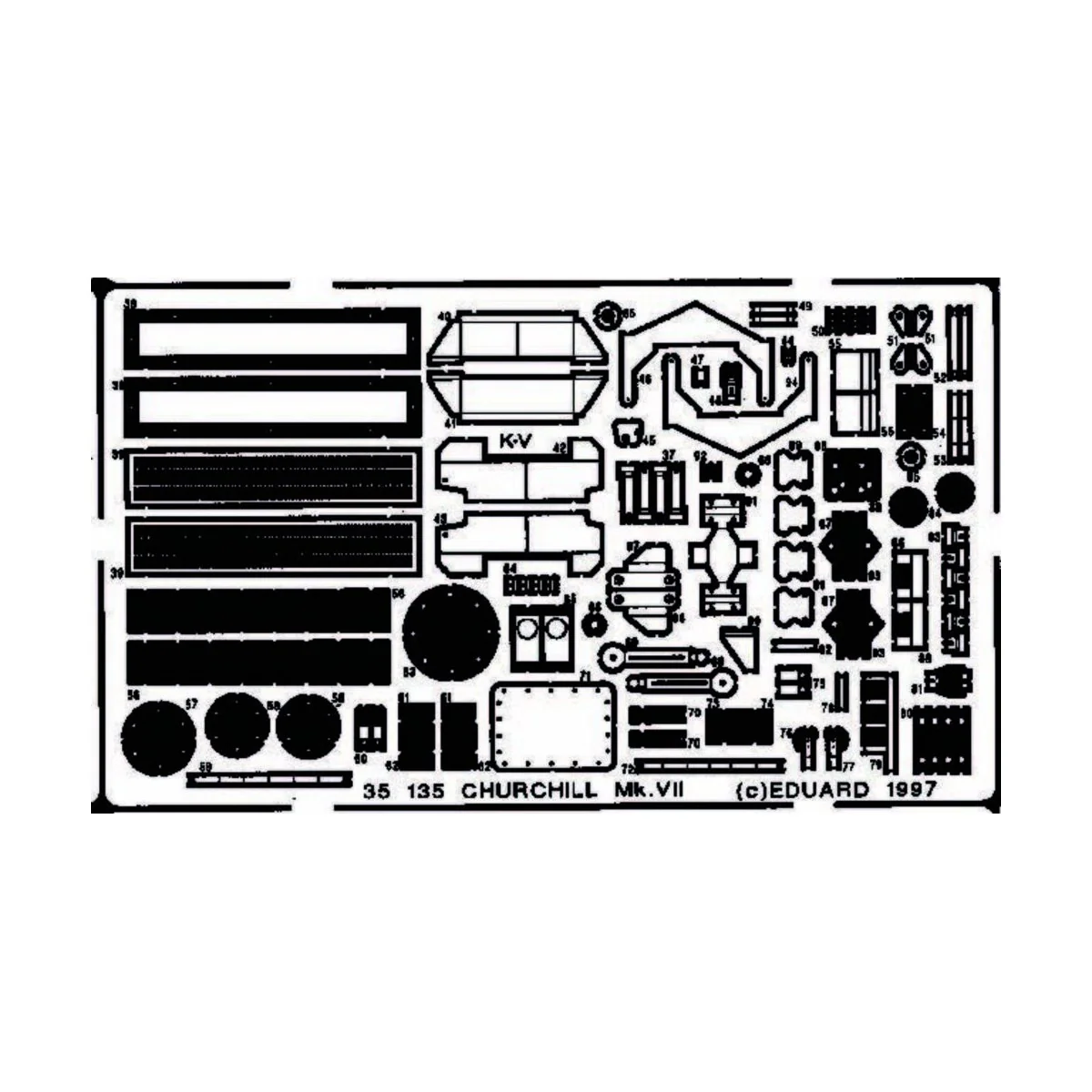Churchill Mk.VII Detailbausatz Außen, 1/35 - Eduard Accessories 35135