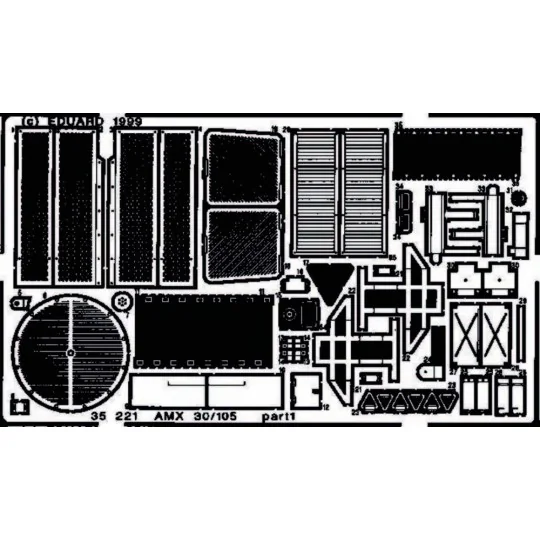 AMX 30/105 Detailbausatz Außen, 1/35 - Eduard Accessories 35221