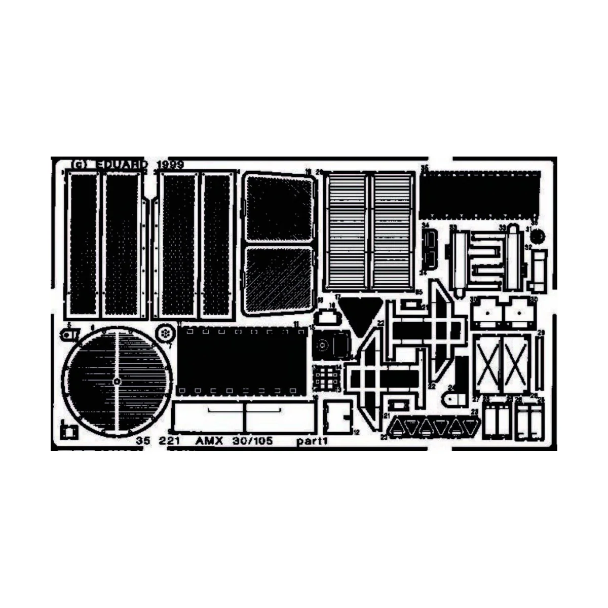AMX 30/105 Detailbausatz Außen, 1/35 - Eduard Accessories 35221