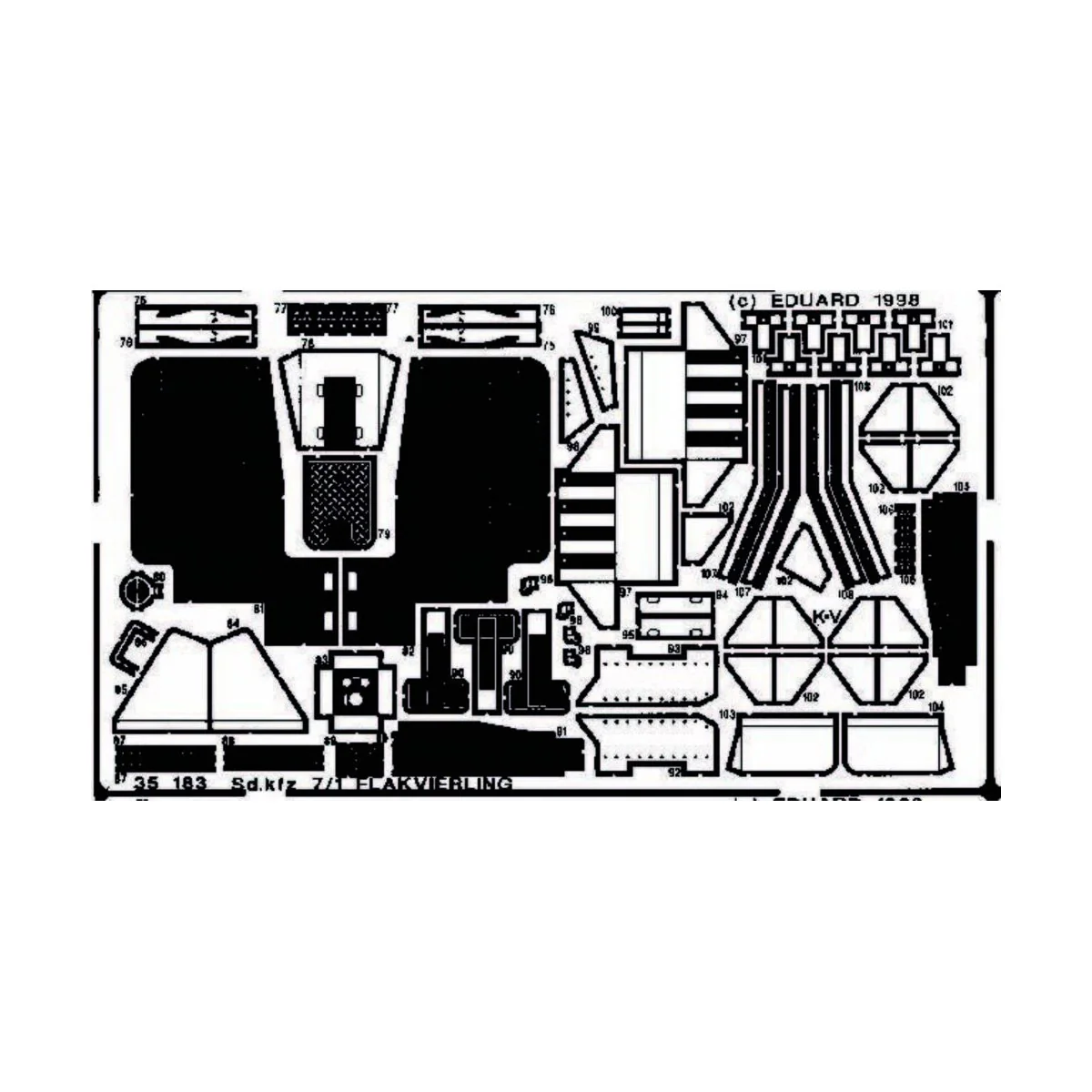 Sd.kfz 7/1 Flakvierling Detailbausatz, 1/35 - Eduard Accessories 35183