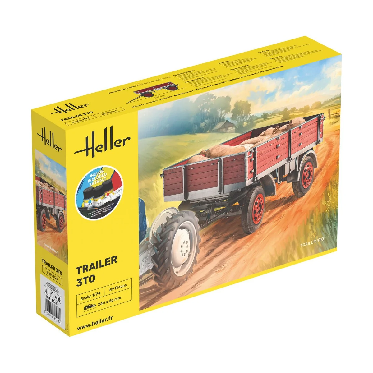STARTER KIT Trailer 3to, 1/24 - Heller 57410