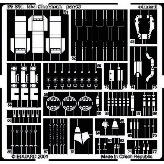 US-Panzer M4 Sherman Fotoätzsatz, 1/35 - Eduard Accessories 35351