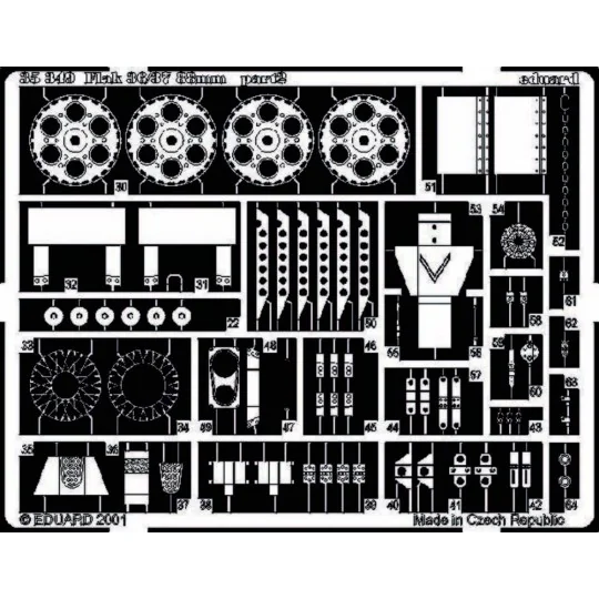 Flak 36/37 88 mm Fotoätzsatz, 1/35 - Eduard Accessories 35349