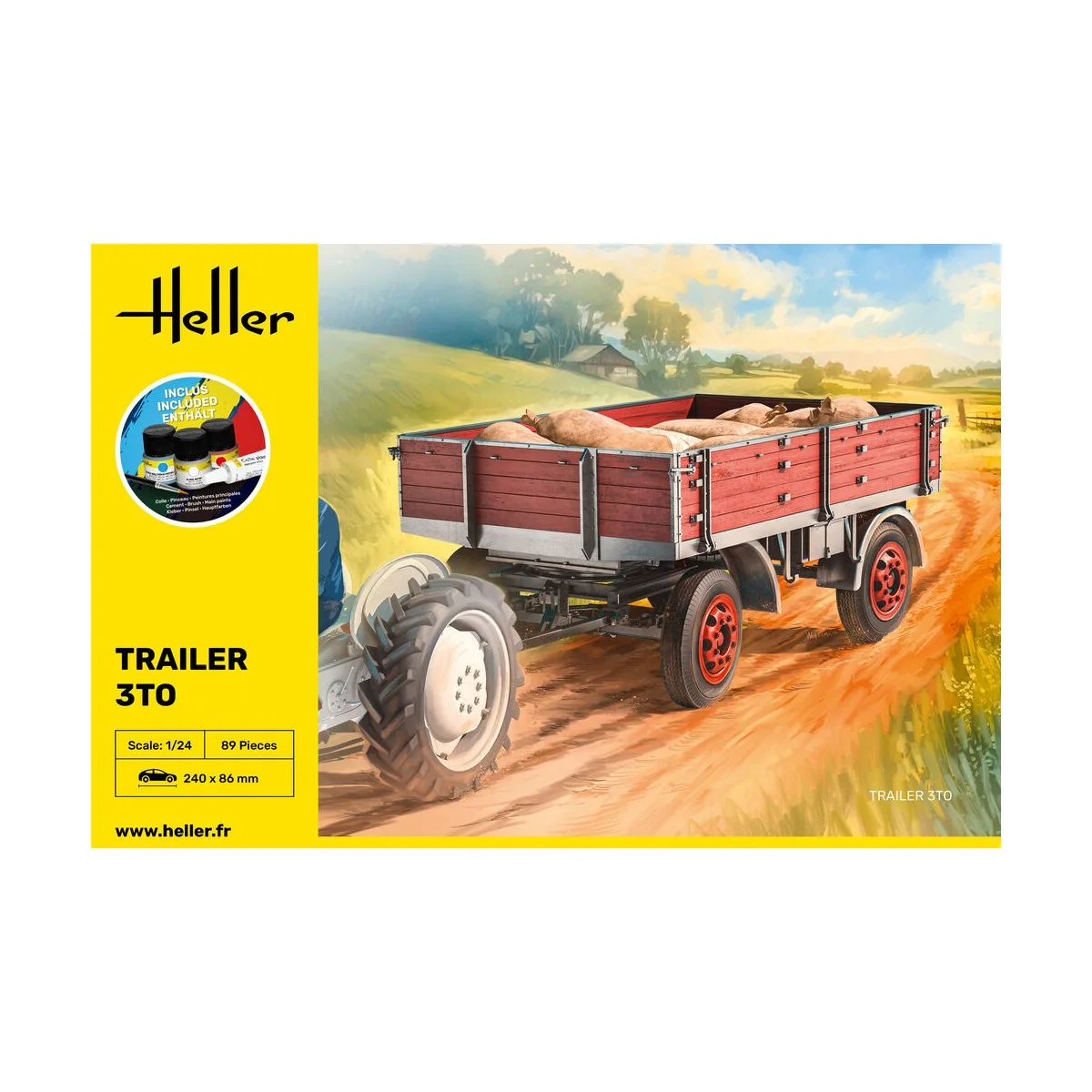 STARTER KIT Trailer 3to, 1/24 - Heller 57410