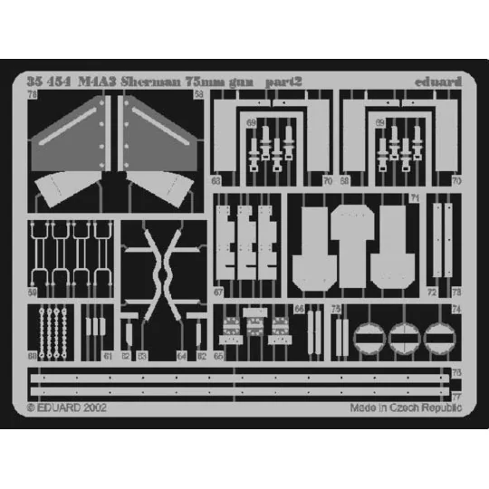 US M4A3 Sherman 75 mm gun Fotoätzsatz, 1/35 - Eduard Accessories 35454