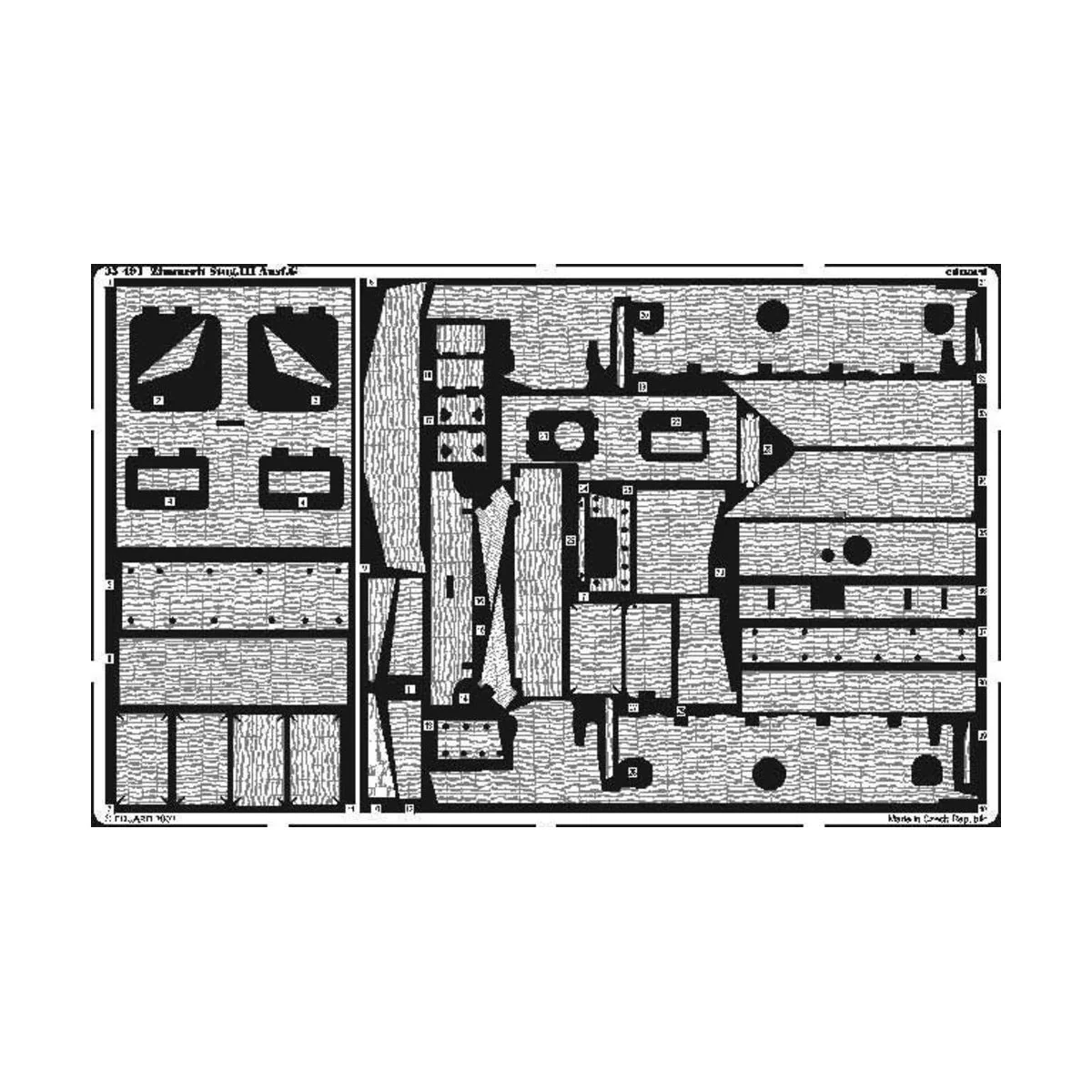 Stug.III Ausf. G Zimmerit Fotoätzsatz, 1/35 - Eduard Accessories 35491