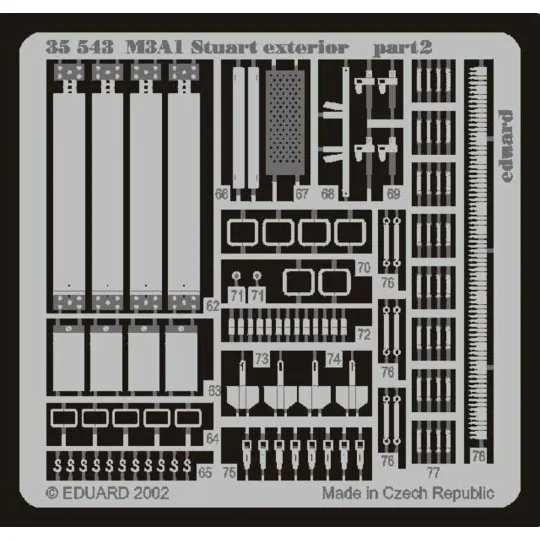 M3A1 Stuart Fotoätzsatz, 1/35 - Eduard Accessories 35543
