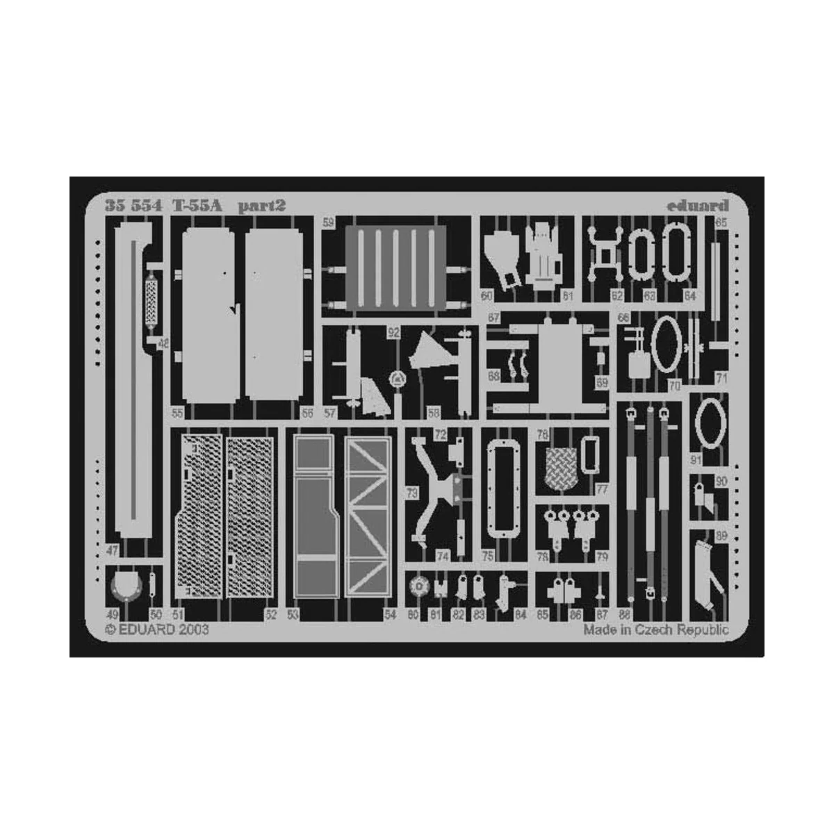 Russischer Panzer T-55 Fotoätzsatz, 1/35 - Eduard Accessories 35554