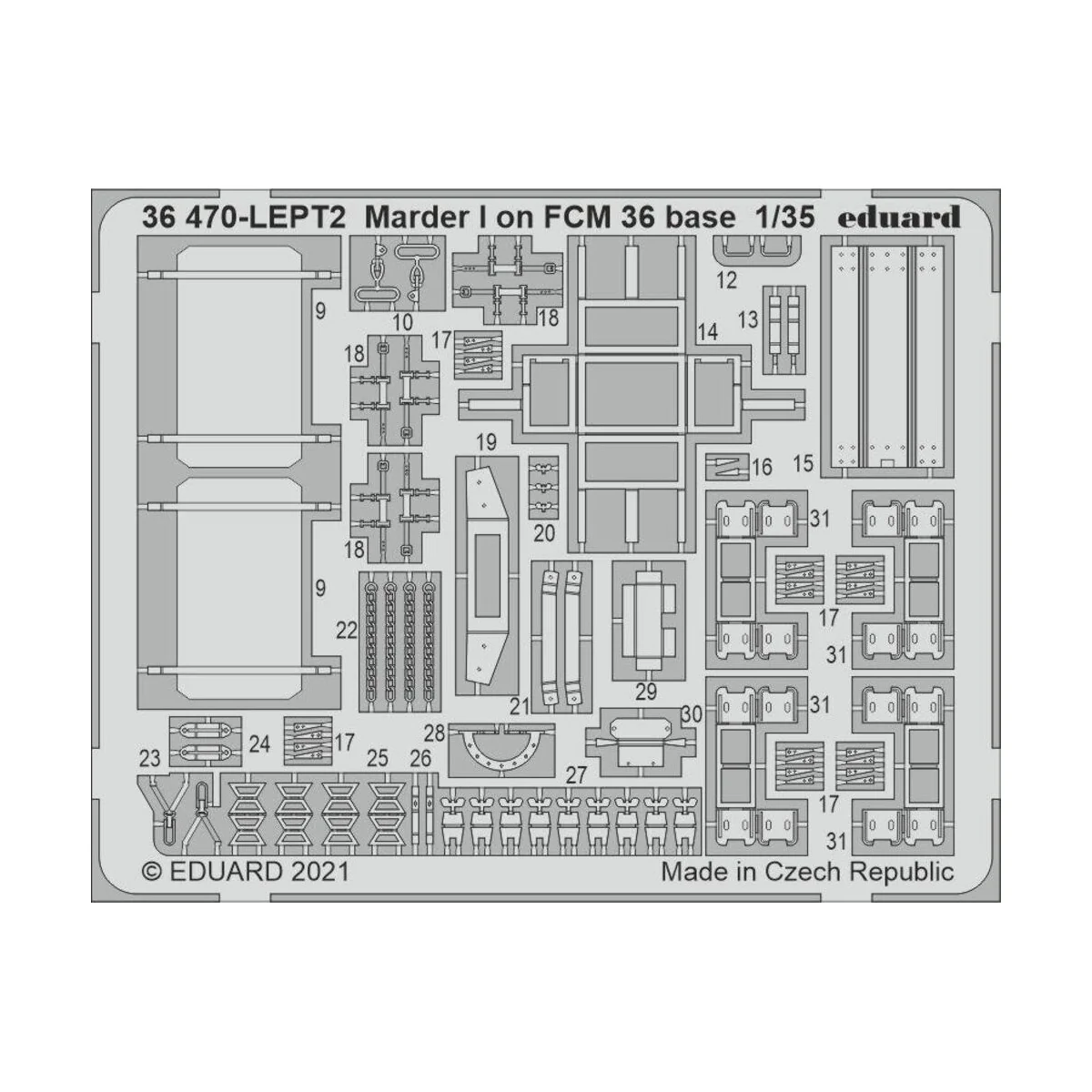 Marder I on FCM 36 base 1/35 for ICM, 1/35 - Eduard Accessories 36470