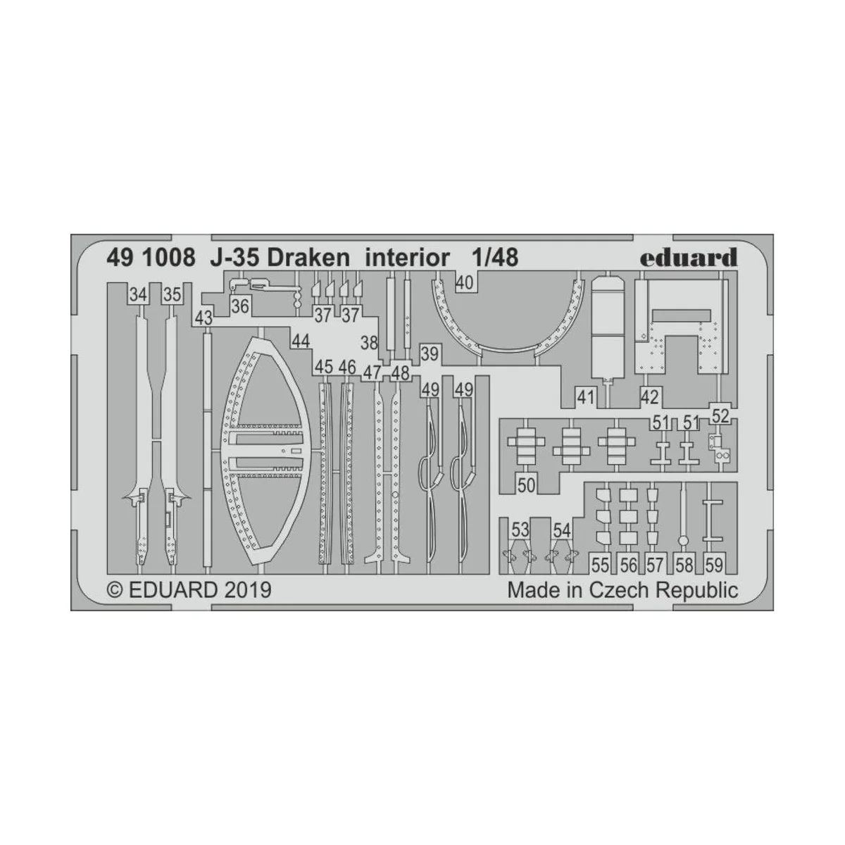J-35 Draken interior for Hasegawa, 1/48 - Eduard Accessories 491008