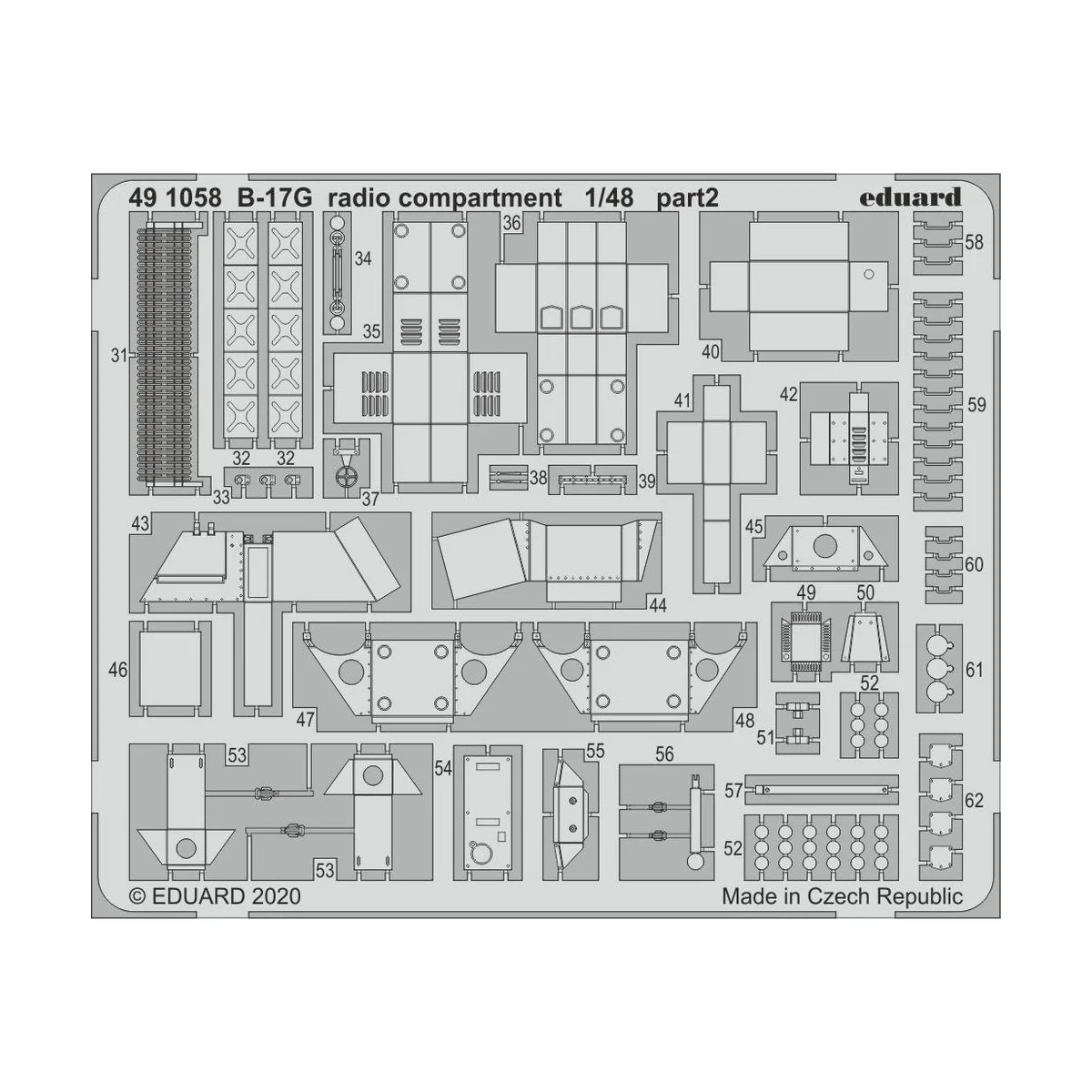 B-17G radio compartment for HKM, 1/48 - Eduard Accessories 491058