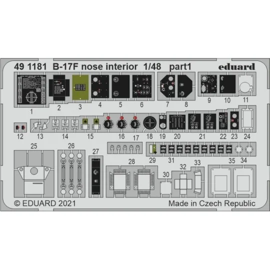 B-17F nose interior 1/48 for HKM, 1/48 - Eduard Accessories 491181