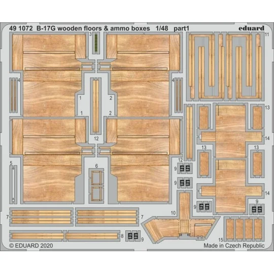 B-17G wooden floors & ammo boxes for HKM, 1/48 - Eduard Accessories...
