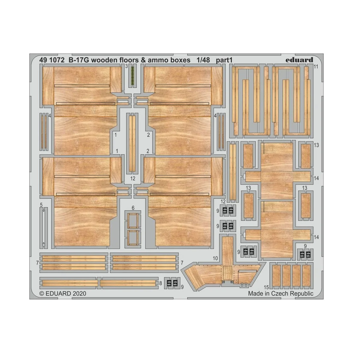 B-17G wooden floors & ammo boxes for HKM, 1/48 - Eduard Accessories...