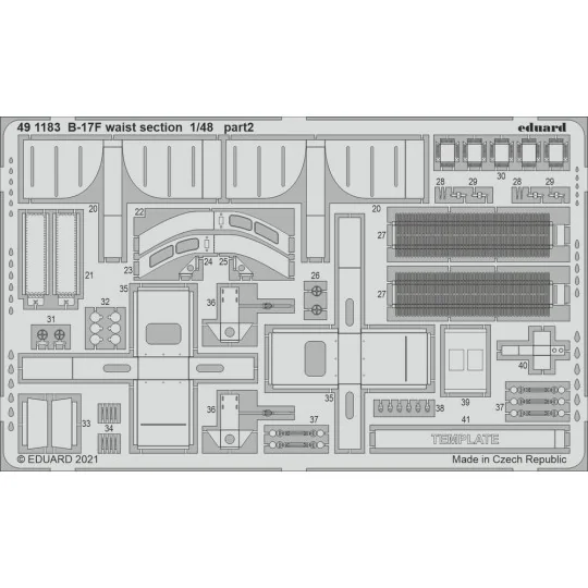 B-17F waist section 1/48 for HKM, 1/48 - Eduard Accessories 491183