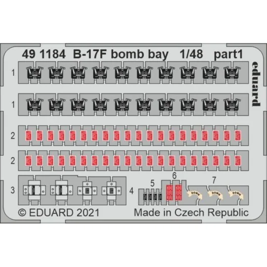 B-17F bomb bay 1/48 for HKM, 1/48 - Eduard Accessories 491184