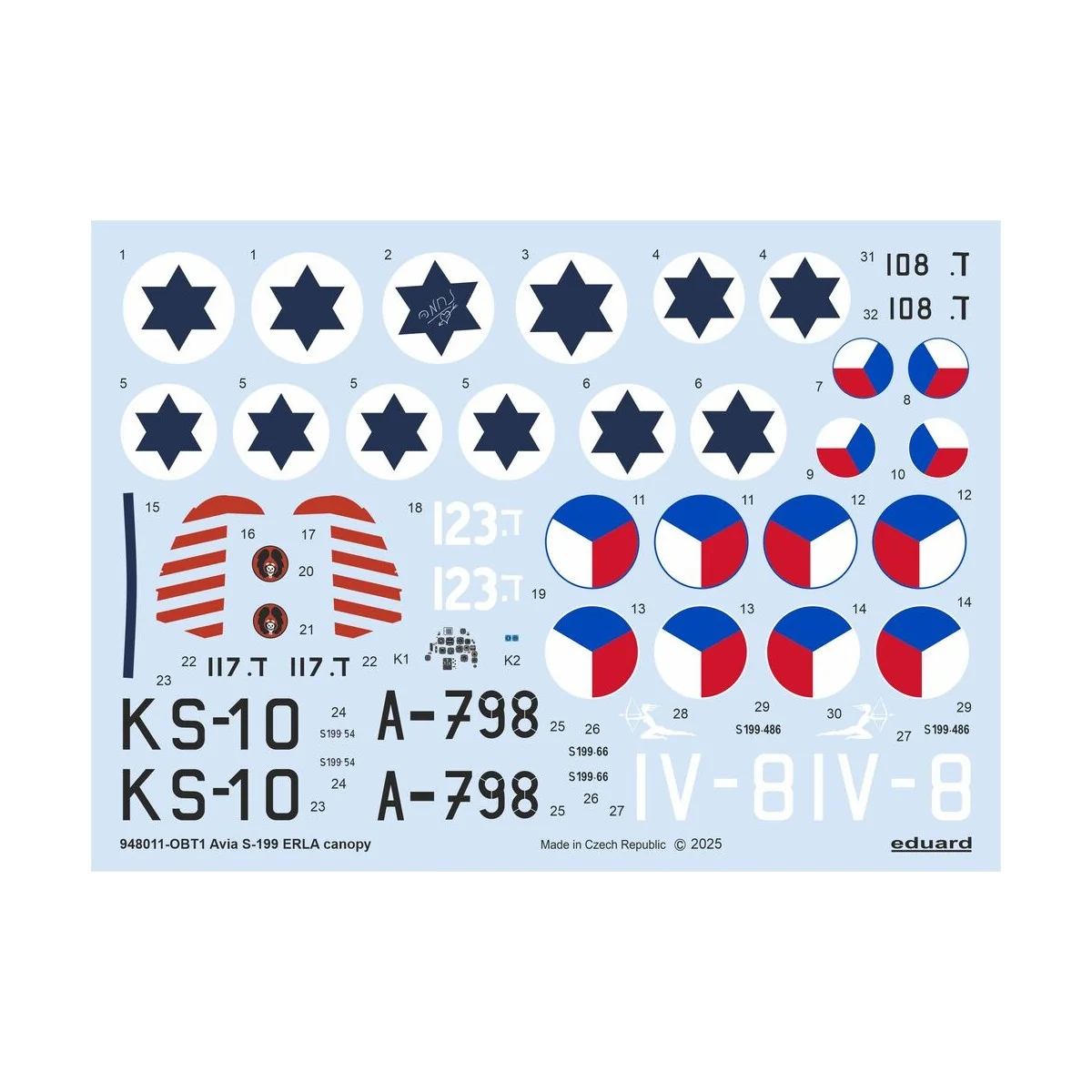 Avia S-199 ERLA canopy, 1/48 - Eduard Plastic Kits 948011