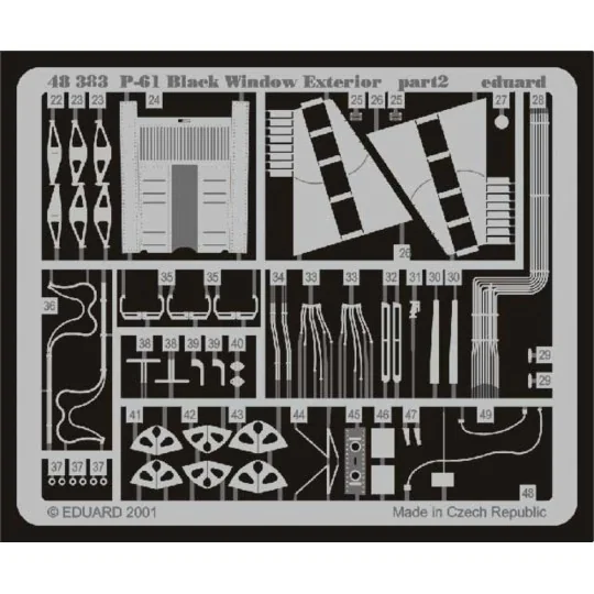 P-61 Black Widow Exterior, 1/48 - Eduard Accessories 48383