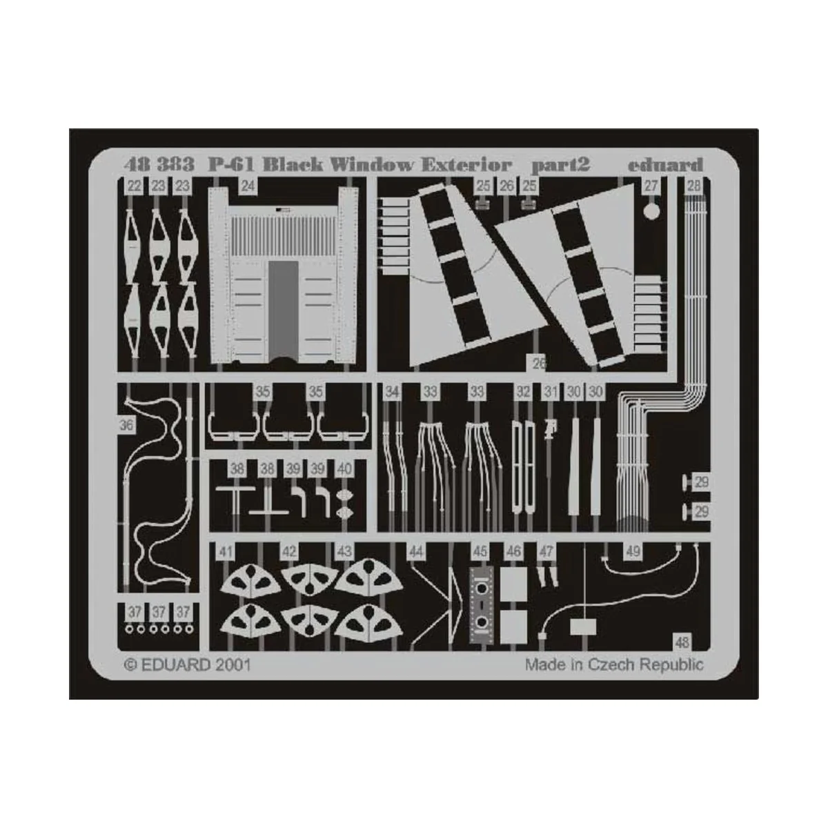 P-61 Black Widow Exterior, 1/48 - Eduard Accessories 48383