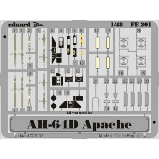 AH-64D Apache für Hasegawa Bausatz, 1/48 - Eduard Accessories 49201