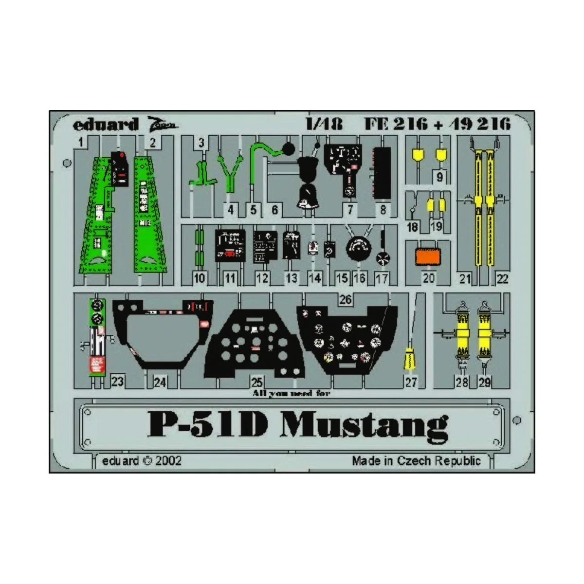 P-51D Mustang für Tamiya Bausatz, 1/48 - Eduard Accessories 49216