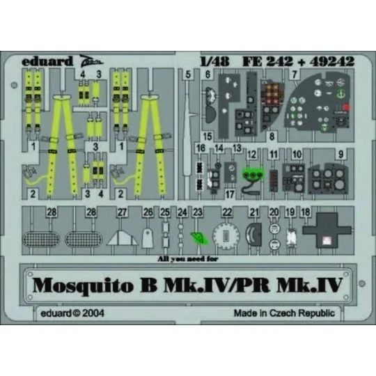 Mosquito B.Mk.IV/PR Mk.IV für Tamiya Bausatz, 1/48 - Eduard Accesso...