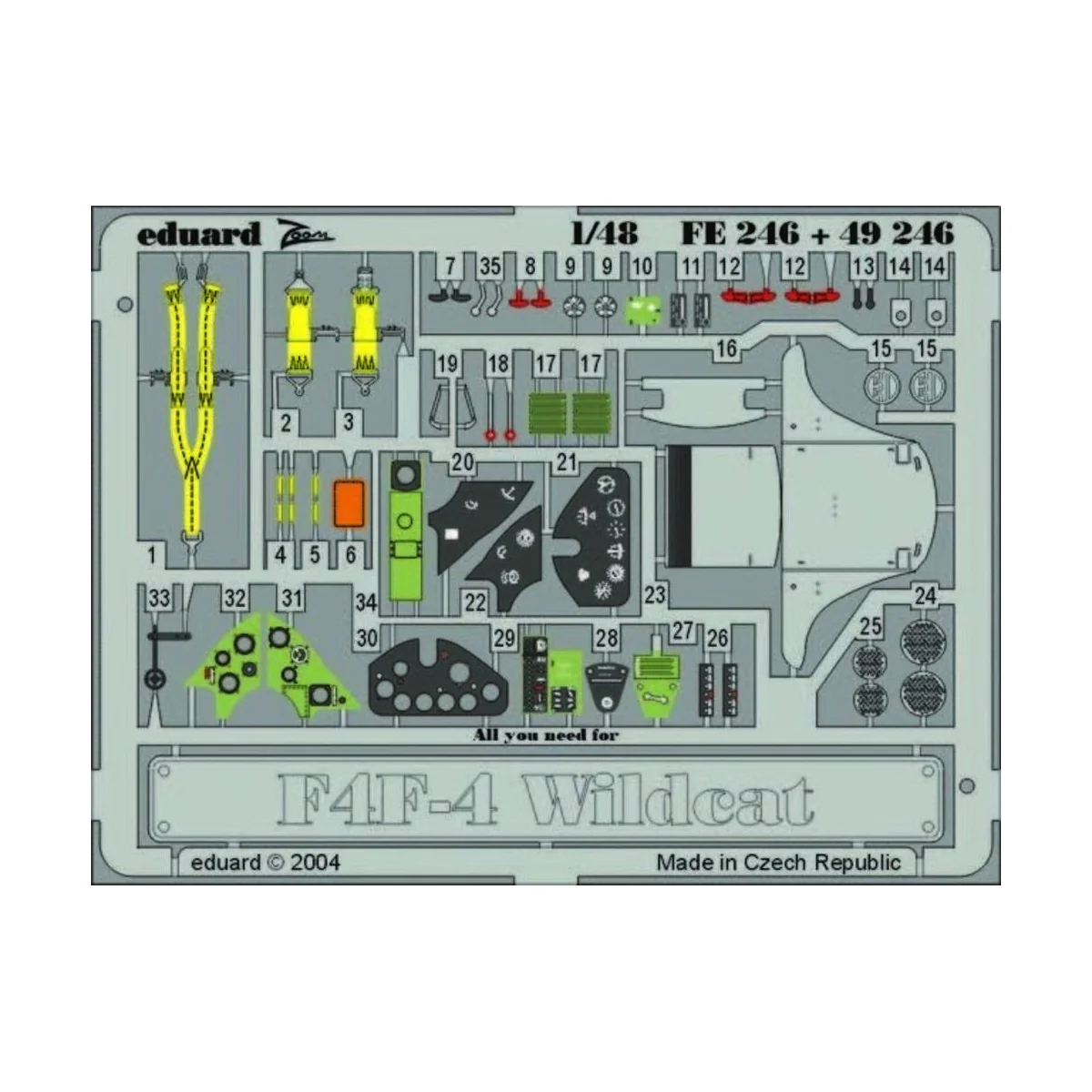 F4F-4 Wildcat für Tamiya Bausatz, 1/48 - Eduard Accessories 49246