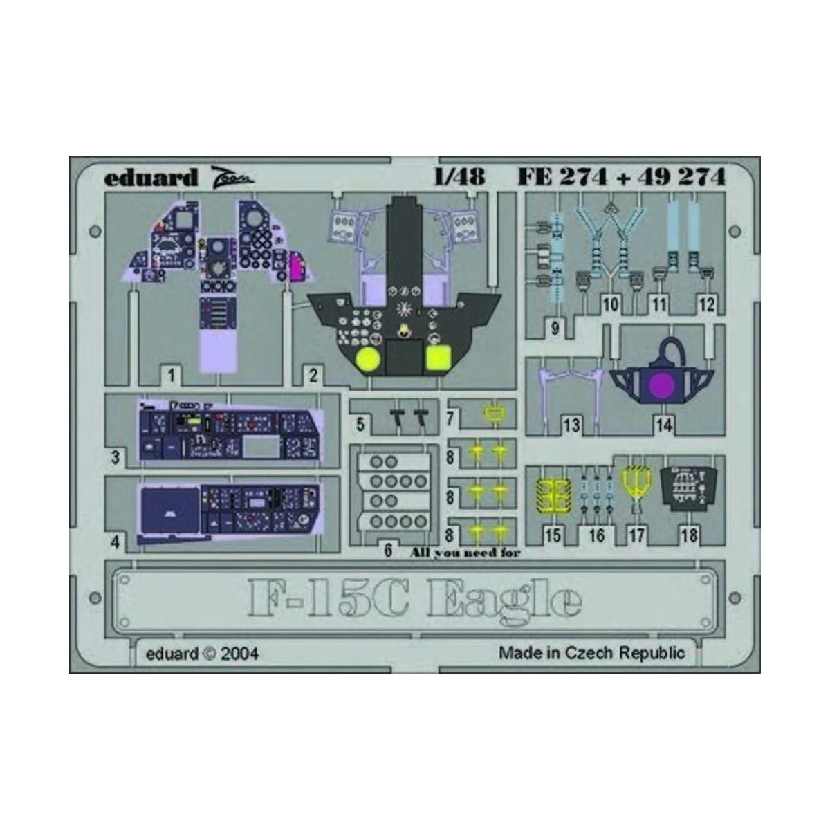 F-15C Eagle Interior Set, 1/48 - Eduard Accessories 49274