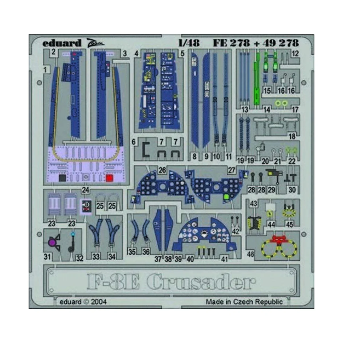 F-8E Crusader für Hasegawa Bausatz, 1/48 - Eduard Accessories 49278