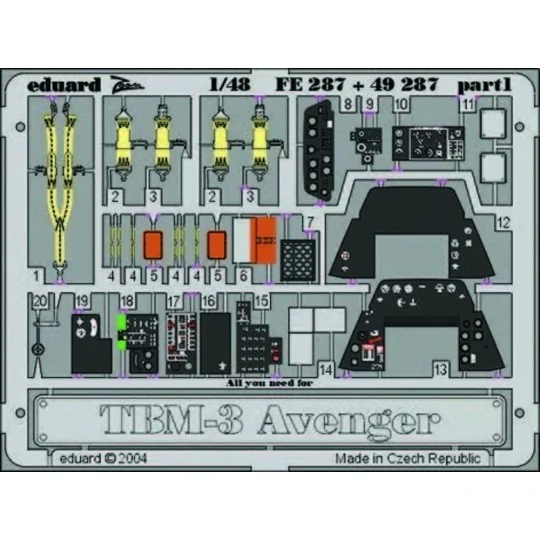 TBM-3 Avenger für Accurate Bausatz, 1/48 - Eduard Accessories 49287
