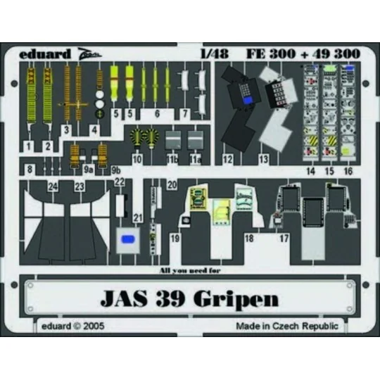 JAS-39 Gripen für Italeri Bausatz, 1/48 - Eduard Accessories 49300