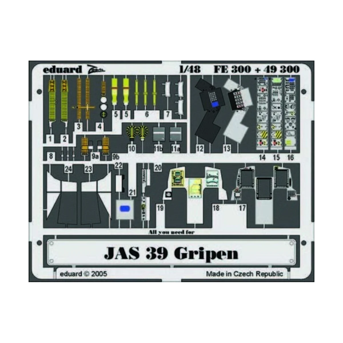JAS-39 Gripen für Italeri Bausatz, 1/48 - Eduard Accessories 49300