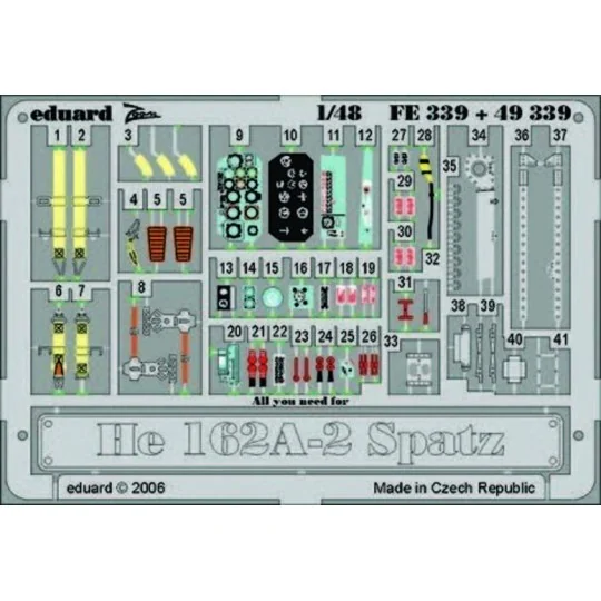 He 162A-2 Spatz für Tamiya Bausatz, 1/48 - Eduard Accessories 49339