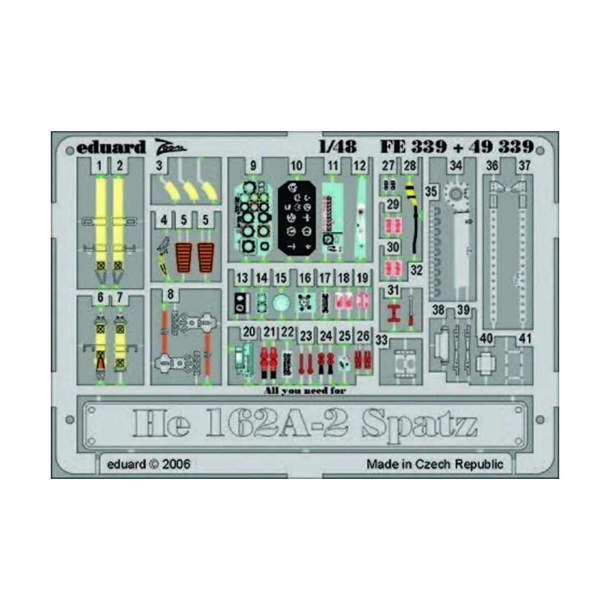 He 162A-2 Spatz für Tamiya Bausatz, 1/48 - Eduard Accessories 49339